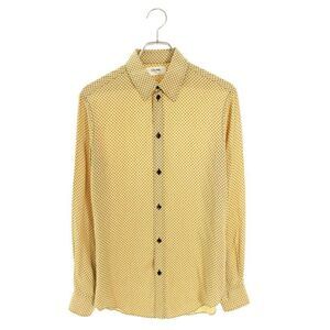 Celine 2c246359i Allover Pattern Viscose Classic Long Sleeve Shirt Men's 37